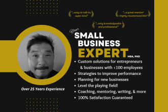 be your small business expert, coach, advisor, consultant