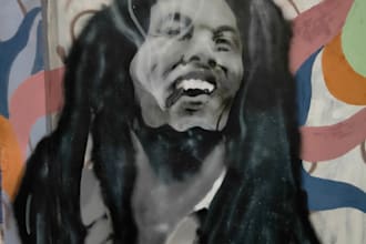 draw realistic face on the wall