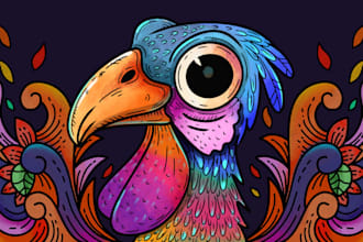 do unique  doodle illustration for clothing