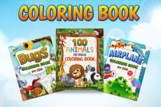 create kids coloring book cover and custom interior for amazon kdp