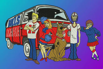 digitize picture or logo into embroidery dst,pes in 1 hour