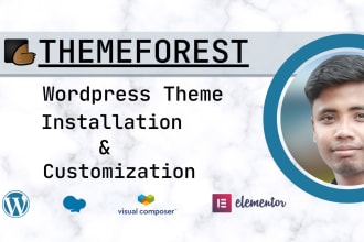 install wordpress, setup theme, do customization