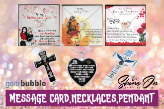 design gearbubble, shineon necklaces, message cards for you