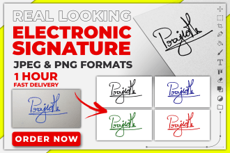 make electronic digital vector signature from handwritten