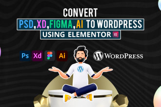 convert psd, xd, html, figma to wordpress website
