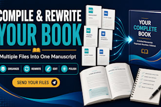 compile, rewrite and organize your content into a professional book