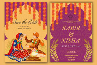 design indian wedding card invitation