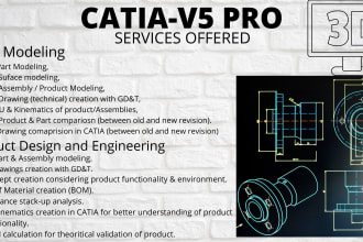 design 3d model and create 2d drawings using catia v5