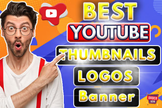 design any youtube thumbnails, logo, and banner