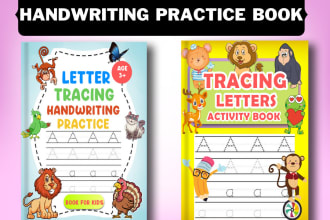 create kids handwriting letters tracing workbook practice KDP or etsy