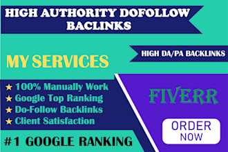create high authority off page SEO backlinks services for google top ranking