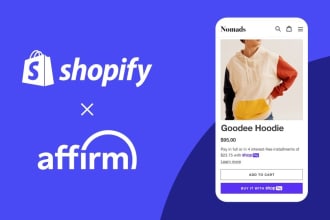 install affirm app on the shopify store for pay over time promotion message