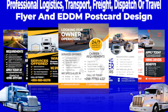 design attractive dispatch and logistics trucks freight flyer and facebook post