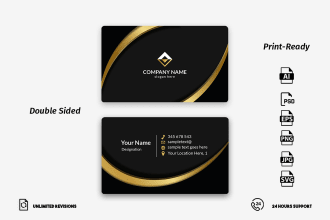 make a modern luxury custom business card or visiting card