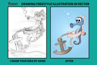 do professional pencil art redrawing in vector format