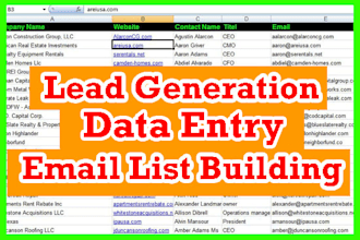 linkedin lead generation, data entry, email list building