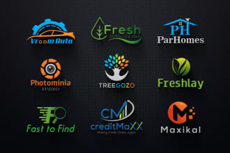 design 3d brand logo with copyrights