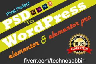 do PSD to wordpress elementor
