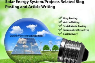 write articles and blog posts on solar energy