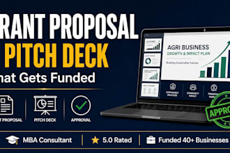 write a grant proposal and pitch deck to secure business funding