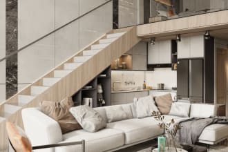 do design or render realistic 3d interior design