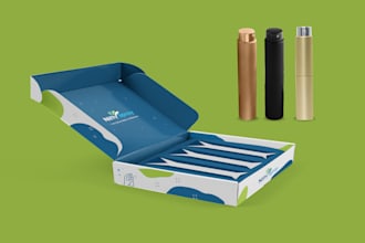 design product packaging box with 3d mockup