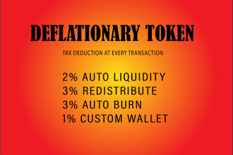 create bep20, erc20 deflationary token like safemoon on binance smart chain