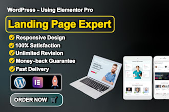 design wordpress landing page or elementor landing page design