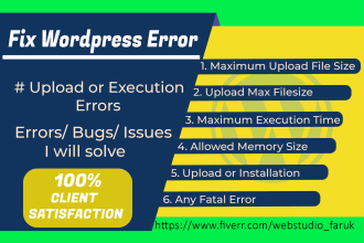 fix wordpress issues, errors, problems or bugs