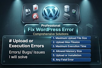 fix wordpress issues, errors, problems or bugs