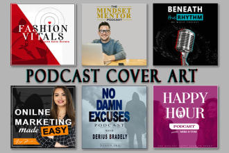 design professional podcast cover art and podcast logo