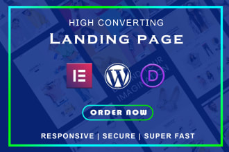 design high converting wordpress elementor landing page or divi landing page