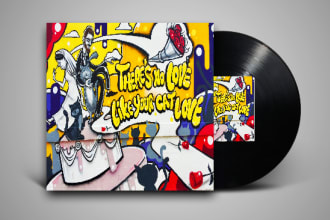 design a vinyl album cover, single album cover design