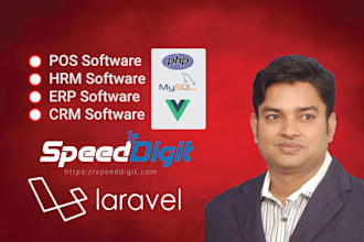 develop website, hrm erp crm pos system using laravel