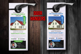 design professional real estate door hanger, rack card, dl flyer