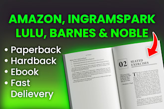 format book for amazon, ingramspark, lulu, barnes and noble