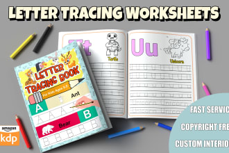 create alphabet handwriting letter tracing workbook for amazon KDP