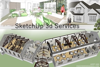 make sketchup 3d model for interior and exterior