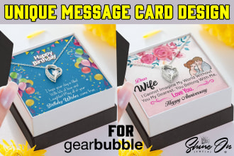 do jewelry message card design for shineon and gearbubble