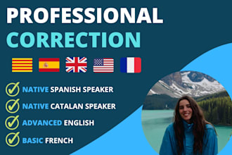 correct and proofread texts in spanish, english or catalan