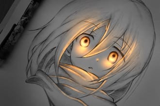 glow anime art and original character art