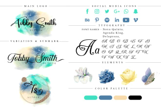 do awesome perfect author or feminine logo branding kit
