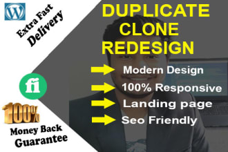 copy or duplicate  any  website into wordpress