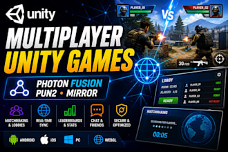 create multiplayer unity games with photon fusion, pun2, and mirror