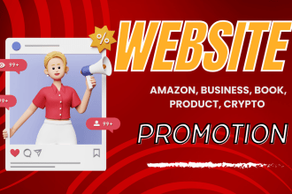 promote and market website amazon, business, book, product, crypto, blog