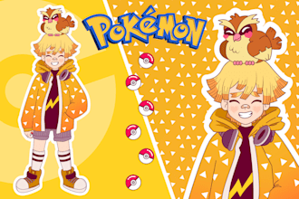 draw you or your character as pokemon trainer