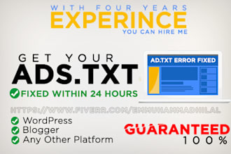 fix adsense ads txt problem within 24 hours
