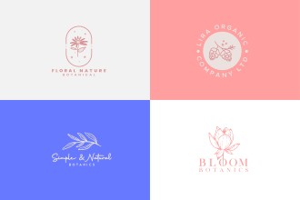 do beautiful feminine hand drawn botanical boho logo design