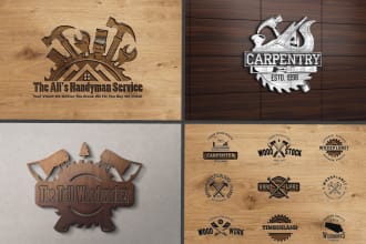 carpentry wood craft and woodwork logo for your business