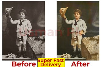 colorize old photo and restore super fast